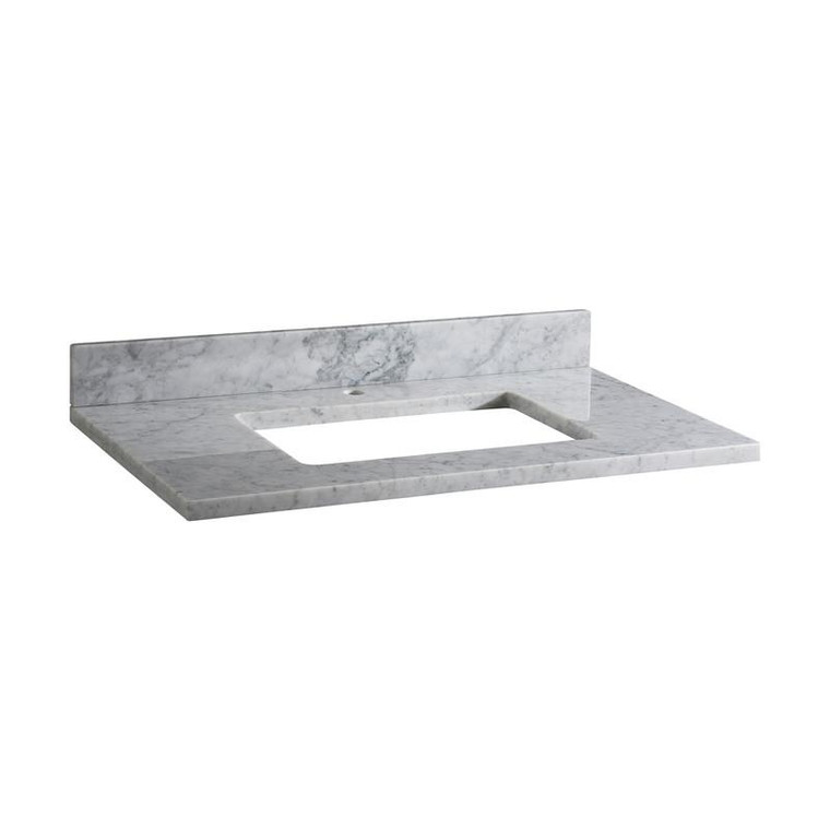 Stone Top - 43-Inch For Rectangular Undermount Sink - White Carrara Marble With Single Faucet Hole Maut43Rwt-1