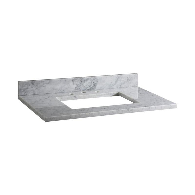 Stone Top - 37-Inch For Rectangular Undermount Sink - White Carrara Marble Maut37Rwt