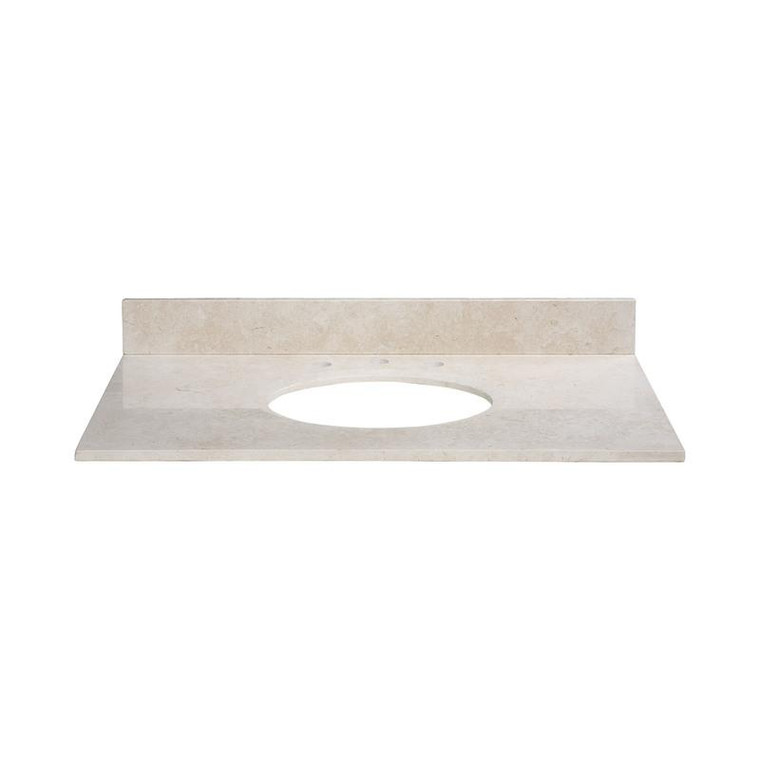 Stone Top - 37-Inch For Oval Undermount Sink - Galala Beige Marble Maut370Cm