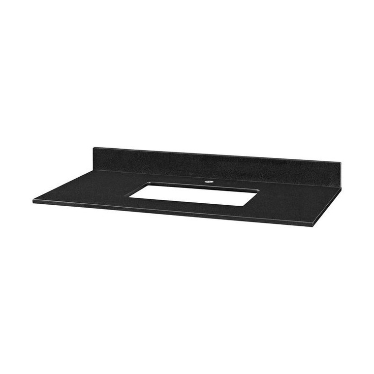 Stone Top - 43-Inch For Rectangular Undermount Sink - Black Granite With Single Faucet Hole Grut43Rbk-1