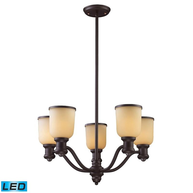 Brooksdale 5-Light Chandelier In Oiled Bronze - Led, 800 Lumens (4000 Lumens Total) With Full Scale 66173-5-Led