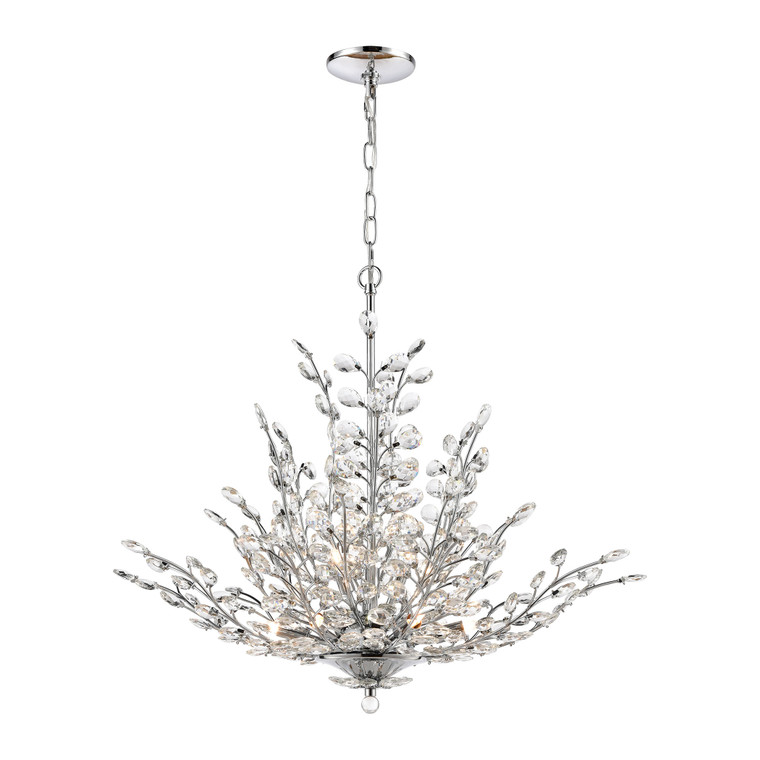 Crystique 9-Light Chandelier In Polished Chrome With Clear Crystal 45463/9