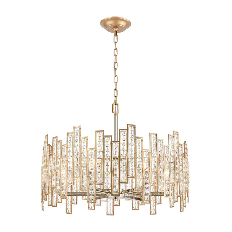 Equilibrium 6-Light Pendant In Matte Gold With Clear Crystal 12135/6