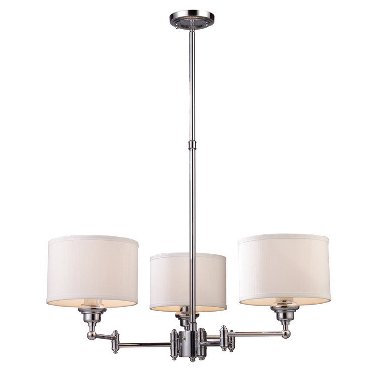 D Westbrook 3-Light Swingarm Chandelier In Polished Chrome 11212/3