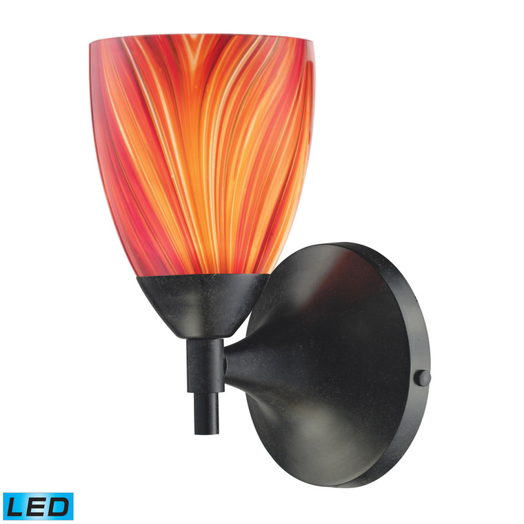 Celina 1-Light Sconce In Dark Rust And Multi Glass - Led Offering Up To 800 Lumens (60 Watt Equivale 10150/1Dr-M-Led