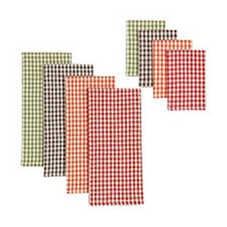 8-Piece Harvest Checks Dishtowel & Dishcloth Set Cos33080 (Pack Of 7) COS33080