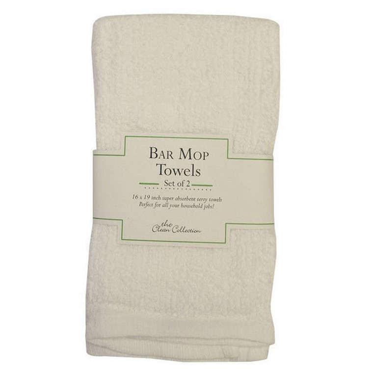 White Terry Bar Mop Dishtowels - Set Of 2 (Pack Of 37) 388475