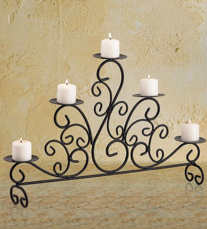 Wrought Iron Scroll Candle Holder (Pack Of 6) 321671