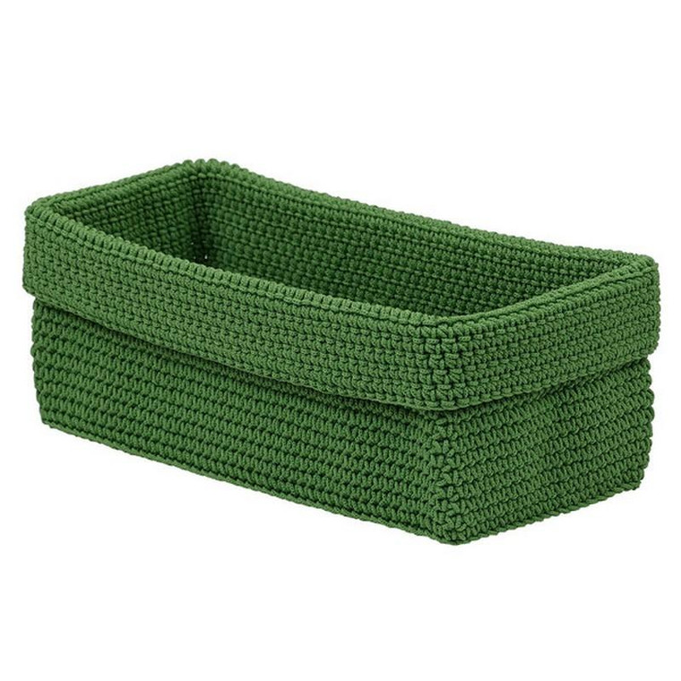 Green Crochet Basket - Large (Pack Of 12) 28591