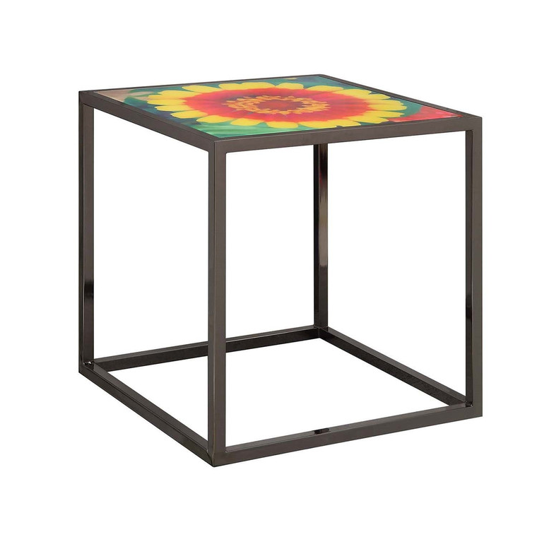 Crestview Metal & Glass Bloom 3 Accent Table Cvfzzr046