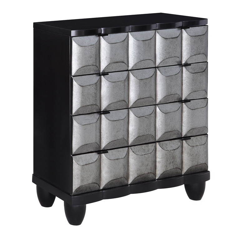 Crestview Empire Black And Pewter 4 Drawer Chest Cvfzr1655