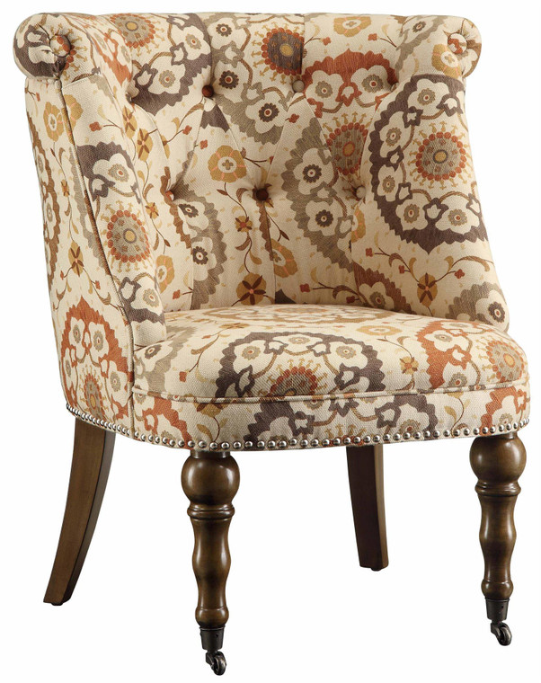 Crestview Hutchison Pattern Fabric Accent Chair Cvfzr1303