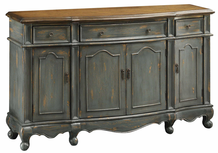 Crestview Chatsworth Grey 3 Drawer 4 Door Credenza Cvfzr1269