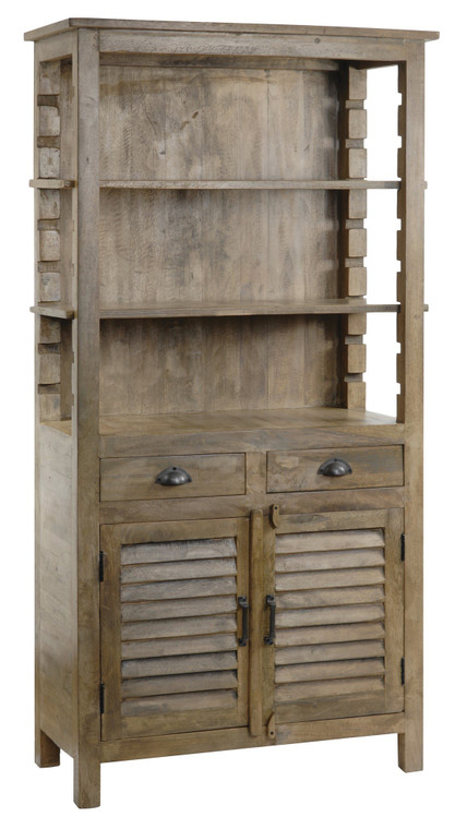 Crestview Bengal Manor Mango Wood Grey Bookcase Cvfnr303