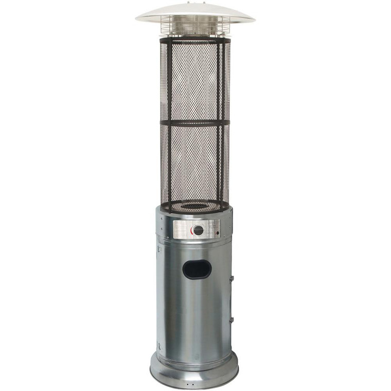 Cylinder Flame Glass Patio Heater, 7', Propane, 34,000 Btu Han030Sscl