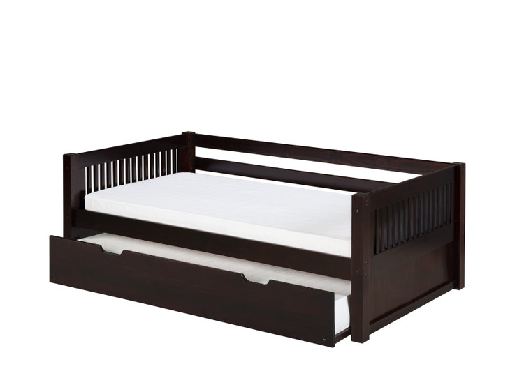 Camaflexi Day Bed w/ Trundle -Mission Headboard -White Finish C213_TR