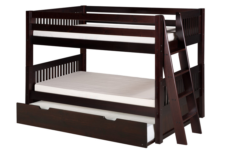 Camaflexi Bunk Bed Lateral Ladder w/Trundle-Mission Hb-Cappuccino C2012L_TR