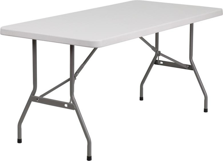 Flash 30''W X 60''L Blow Molded Plastic Folding Table RB-3060-GG