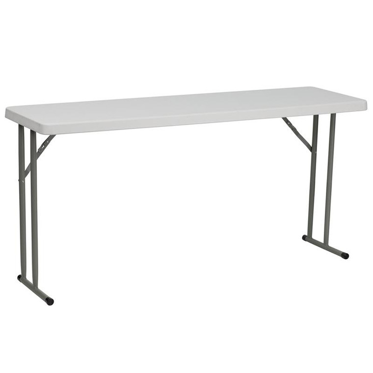 18''Wx60''L Granite White Plastic Folding Training Table RB-1860-GG