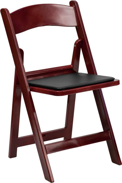 Hercules 1000lb Cap. Red Resin Folding Chair w/Black LE-L-1-MAH-GG