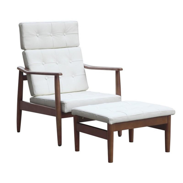 Vod Lounge Chair and Ottoman Set - White FMI6200 by Fine Mod Imports