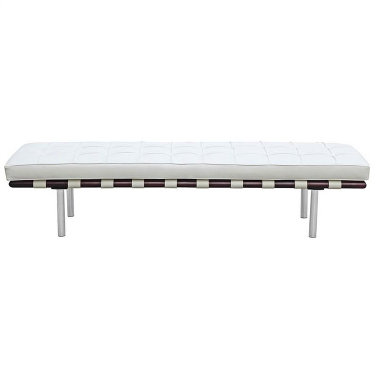 Pavilion Barcelona 3 Seater Bench - White FMI4005P by Fine Mod Imports