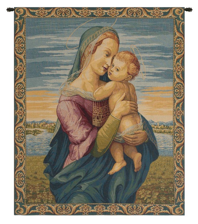 Madonna With Child By Raphael Italian Tapestry WW-6405-9010