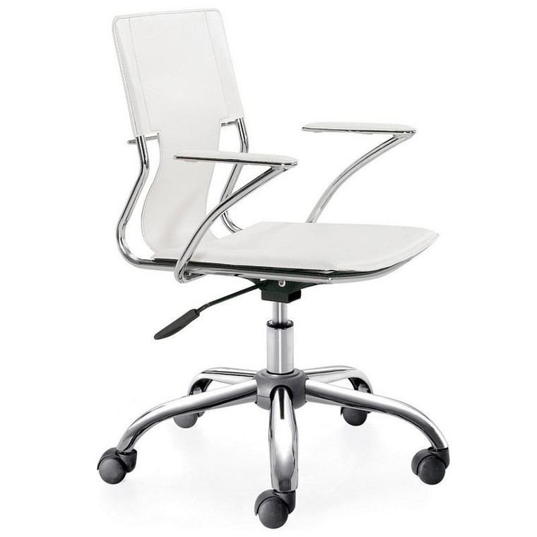 White Elegant Office Chair FMI2213 by Fine Mod Imports