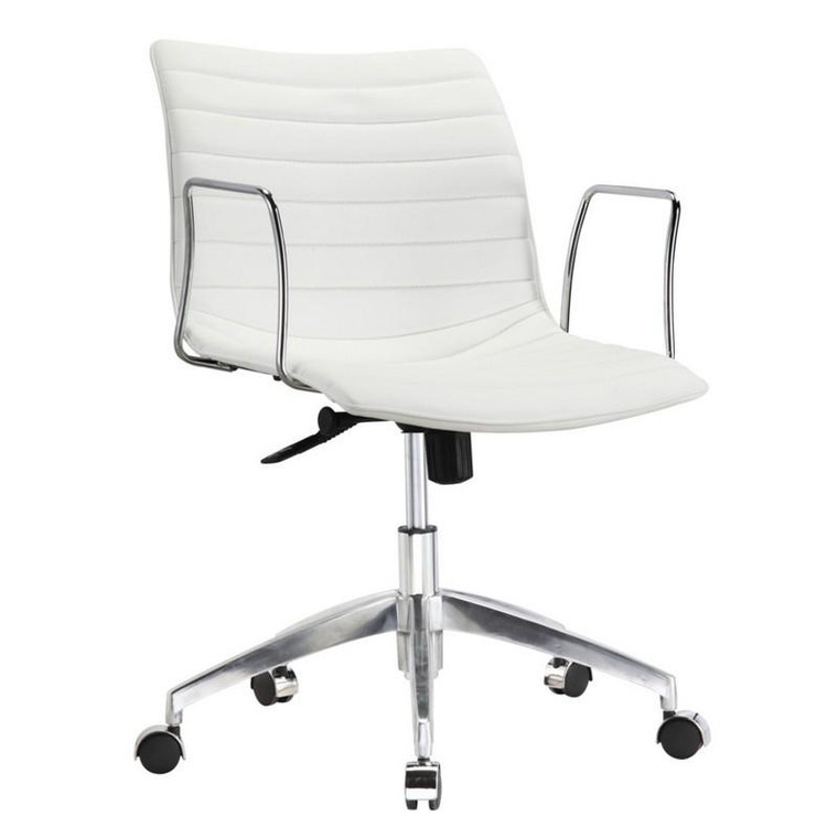 Comfy Mid Back Adjustable Office Chair - White FMI10224 by Fine Mod