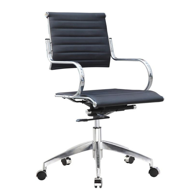 Black Flees Mid Back Office Chair FMI10209 by Fine Mod Imports