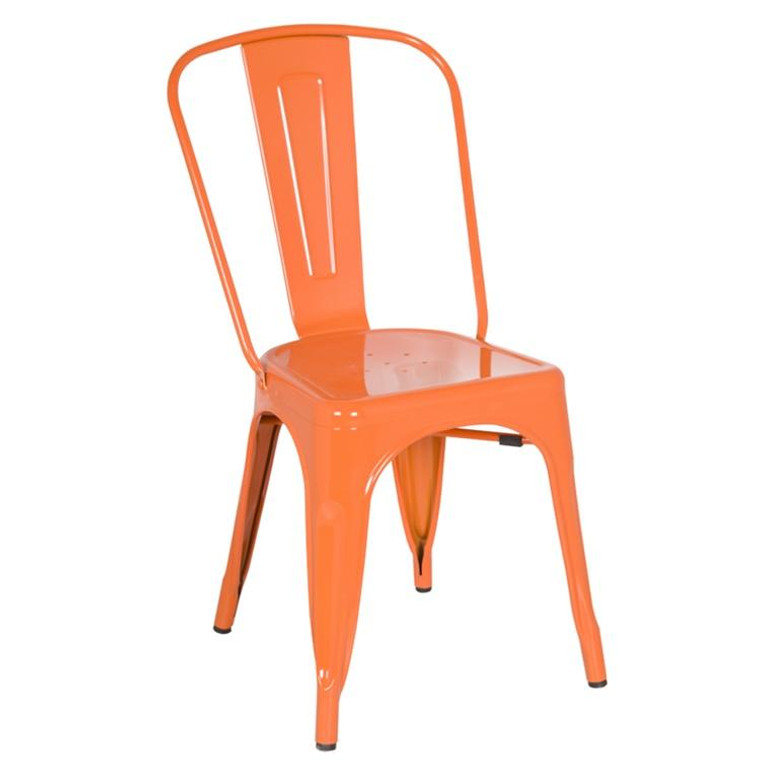 Tolix Side Chair - Orange FMI10014 by Fine Mod Imports