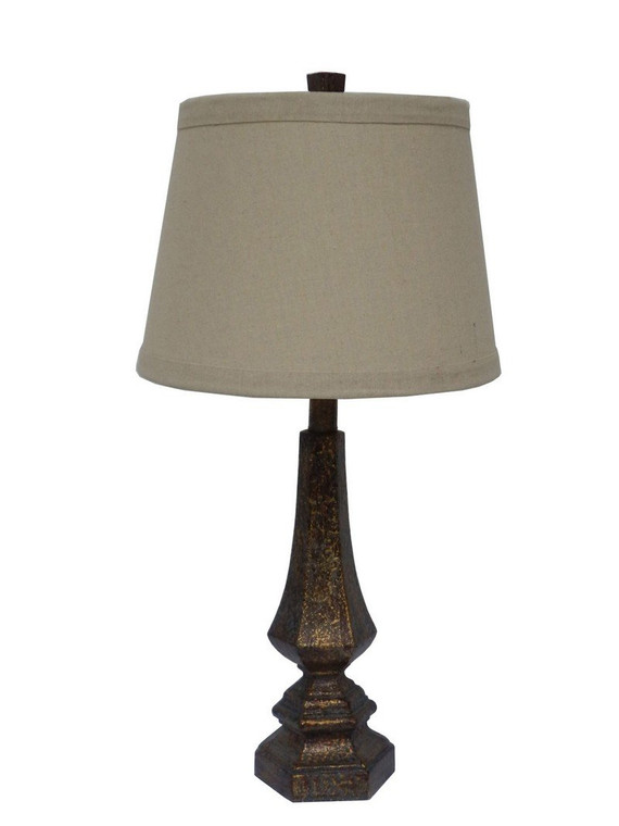 6170 Fangio 26 Inch Resin Table Lamp With Antique Gold Finish