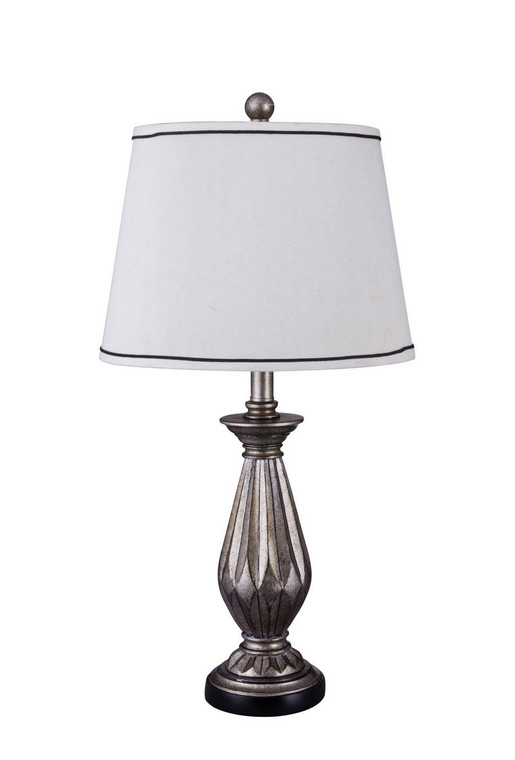 6169 Fangio 26 Inch Resin Table Lamp With Antique Silver Finish
