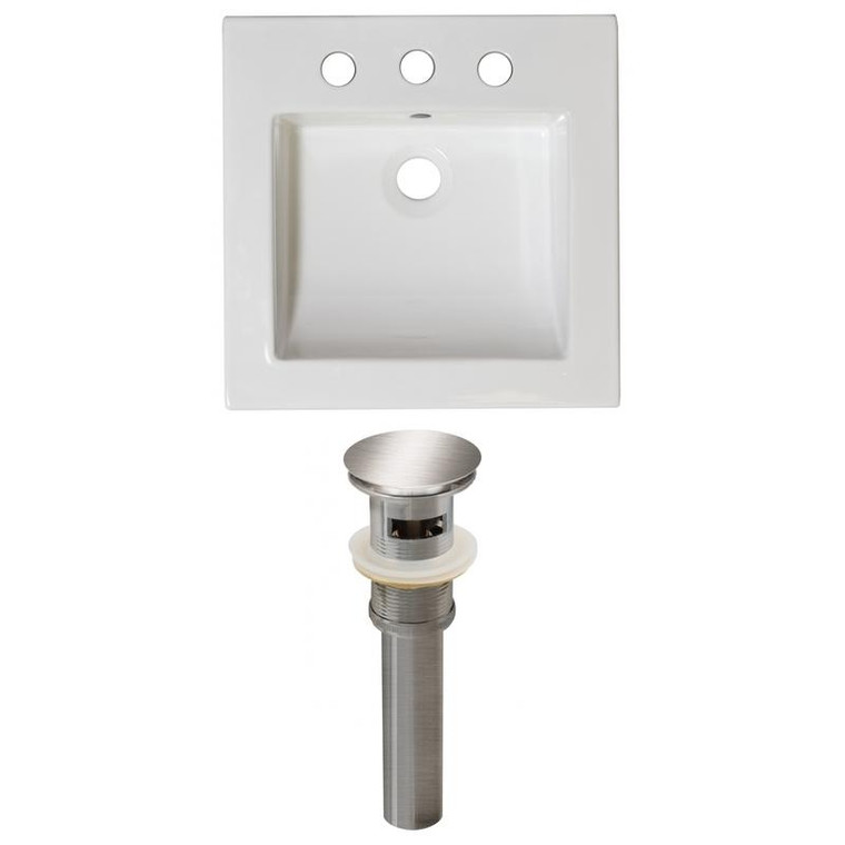 21.5" W 3H8" Ceramic Top Set In White Color - Overflow Drain Incl. AI-23749