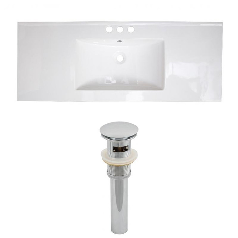 48" W 3H4" Ceramic Top Set In White Color - Overflow Drain Incl. AI-23577