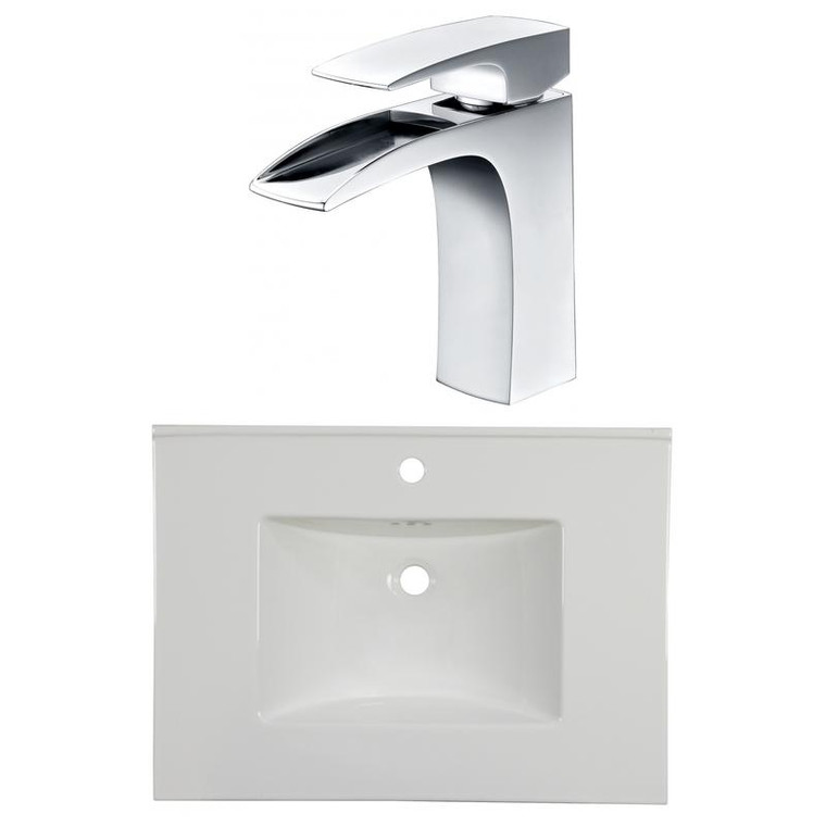 30.75" W 1 Hole Ceramic Top Set In White Color - Cupc Faucet Incl. AI-22394