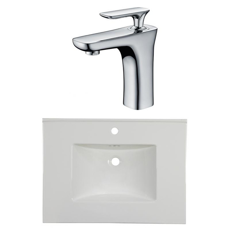 30.75" W 1 Hole Ceramic Top Set In White Color - Cupc Faucet Incl. AI-22393