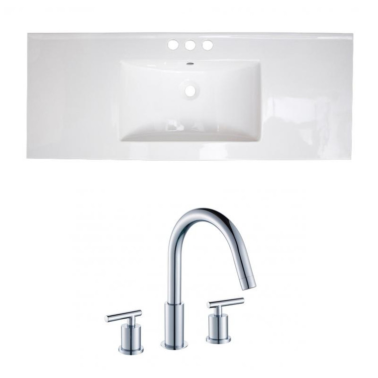 48.75" W 3H8" Ceramic Top Set In White Color - Cupc Faucet Incl. AI-22336
