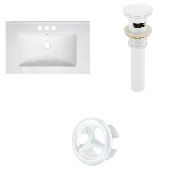 30" W 3H4" Ceramic Top Set In White Color - Overflow Drain Incl. AI-21791