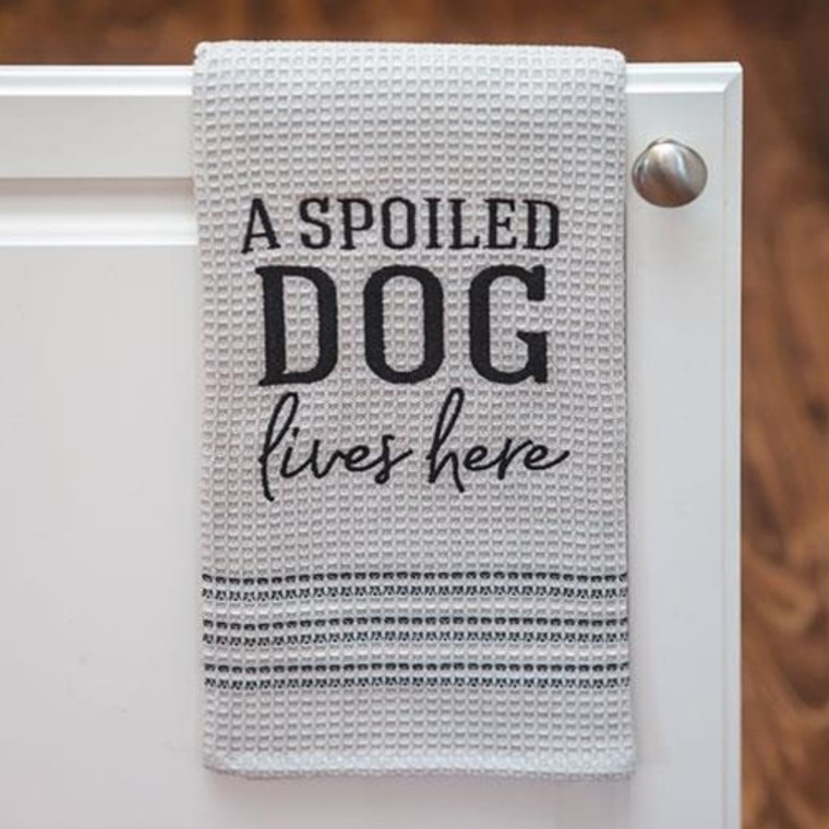 A Spoiled Dog Lives Here Dish Towel G29423 By CWI Gifts