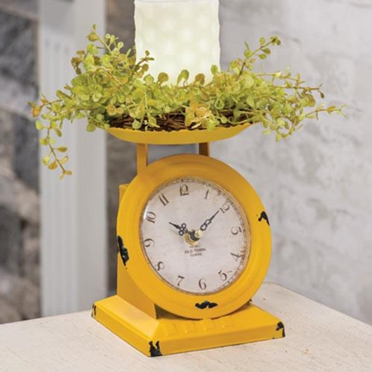Sunflower Yellow Old Town Scale Clock G75020 By CWI Gifts