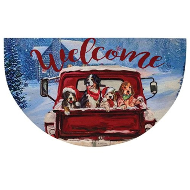 Red Truck Christmas Welcome Mat G90921 By CWI Gifts