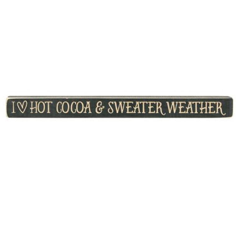 Cocoa & Sweater Weather Engraved Block Knight'S Green 18" GE90325 By CWI Gifts