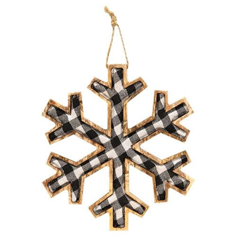 *Black & White Plaid Snowflake Ornament Large GRJA2755 By CWI Gifts