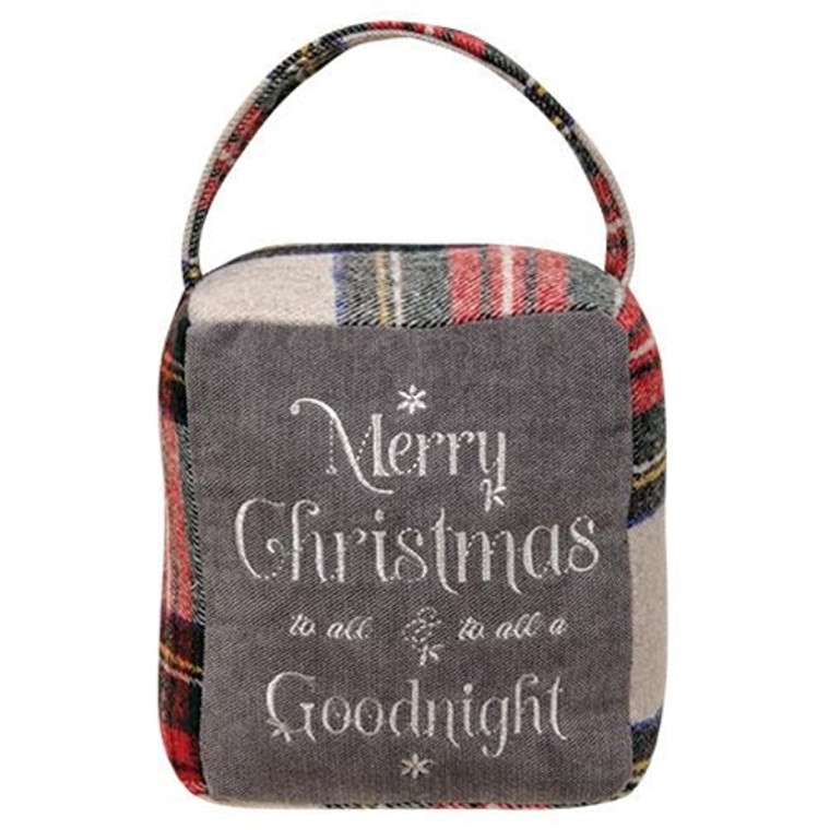 *Red & Gray Plaid "Merry Christmas" Doorstop GWBT2724 By CWI Gifts
