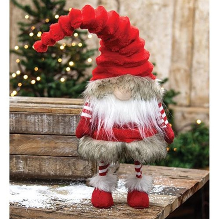 *Small Plush Velvet Red Wobble Santa Gnome GZOE2522 By CWI Gifts
