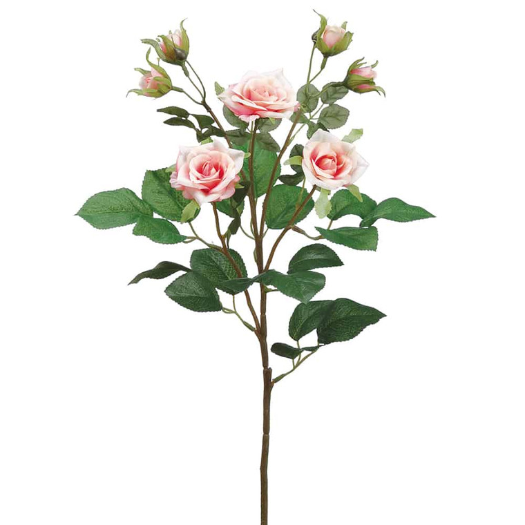 24" Rose Spray Pink (Pack Of 12) FSR005-PK By Silk Flower