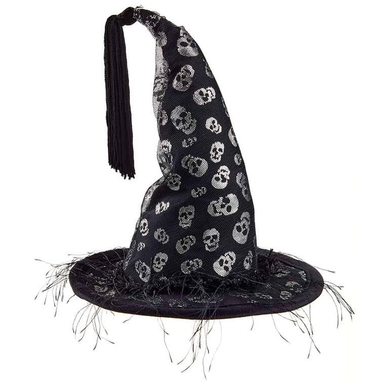 10" Skull Hat Black (Pack Of 2) AFZ963-BK By Silk Flower
