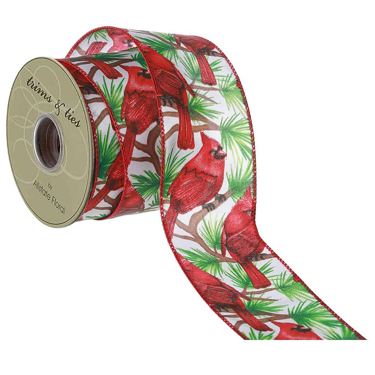 2.5"W X 10Yd Cardinal Ribbon Red Green (Pack Of 6) RW4938-RE/GR By Silk Flower