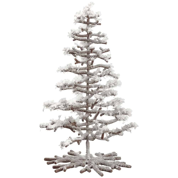 8.6" Snowed Plastic Twig Christmas Tree White (Pack Of 12) XAT003-WH By Silk Flower
